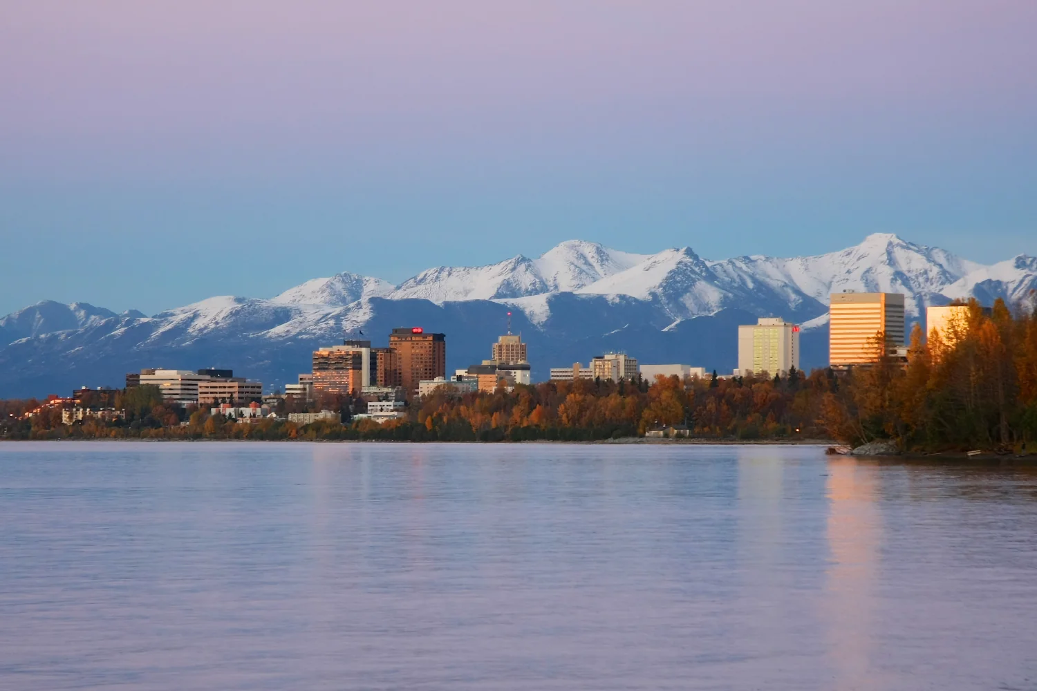 View of Anchorage from Earthquake park during tour of Anchorage